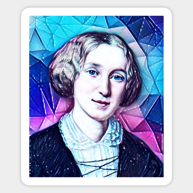 George Eliot Snowy Portrait | George Eliot Artwork 6 Sticker by JustLit